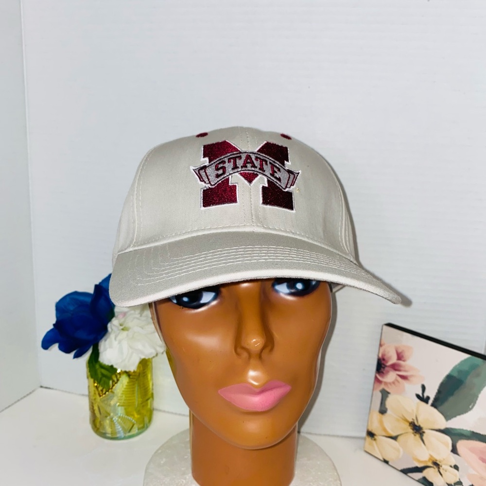 Mississippi State Tan with Burgundy Logo hat.